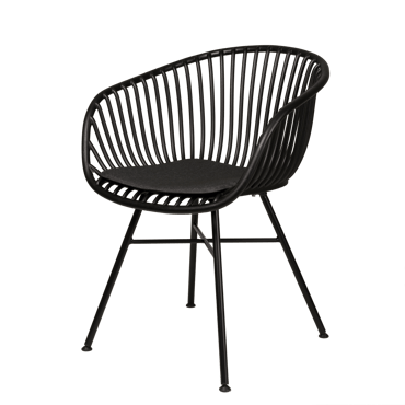 LOIC Chaise noir H 79 x Larg. 59,5 x P 56 cm